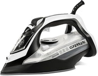 G3 Ferrari Plancha de vapor Eliseo 3000 G40024, 3000 W, 91 microagujeros, 25 g/min con golpe de vapor de 140 g/min, funciones de limpieza automática, sin goteo ni cal, 450 cc, color blanco y negro