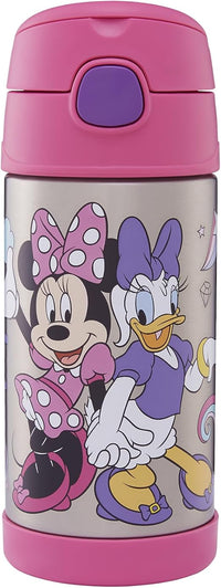 Thumbnail for Thermos Kids Funtainer Straw Bottle Disney Botella térmica infantil de acero inoxidable con pajita, 12 horas de frío, apta para lavavajillas, hermética sin gas, botella de Disney para guardería,