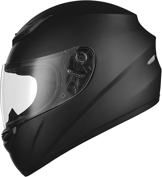 Favoto Motorradhelm Integralhelme für Erwachsene Vollvisierhelm Mopedhelm für Herren Damen Atmungsaktiv ECE Zertifiziert M (57-58cm) Schwarz