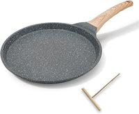Bobikuke Sartén para Crepes 20 cm con Distribuidor de Masa, Revestimiento Antiadherente, Aluminio - Negro