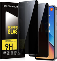 Xiltlly Protector Pantalla Privacidad para Xiaomi Redmi 12 4G/5G 2 Piezas,Anti Espía Cristal Templado,Anti-Espía Vidrio Película,9H Dureza,Anti-Arañazo,Sin Burbujas,Privacy Screen Protector