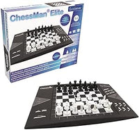 Lexibook, Chessman Elite, Juego de Ajedrez Electrónico Interactivo, 64 Niveles de Dificultad, Leds, Funciona con Pilas o Adaptador de 9V, Negro/Blanco, CG1300