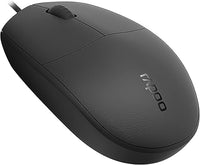 Rapoo - Ratón óptico con Cable N100 (cableado, ratón para Ordenador, diseño, con Botones y Rueda de Desplazamiento) Color Negro