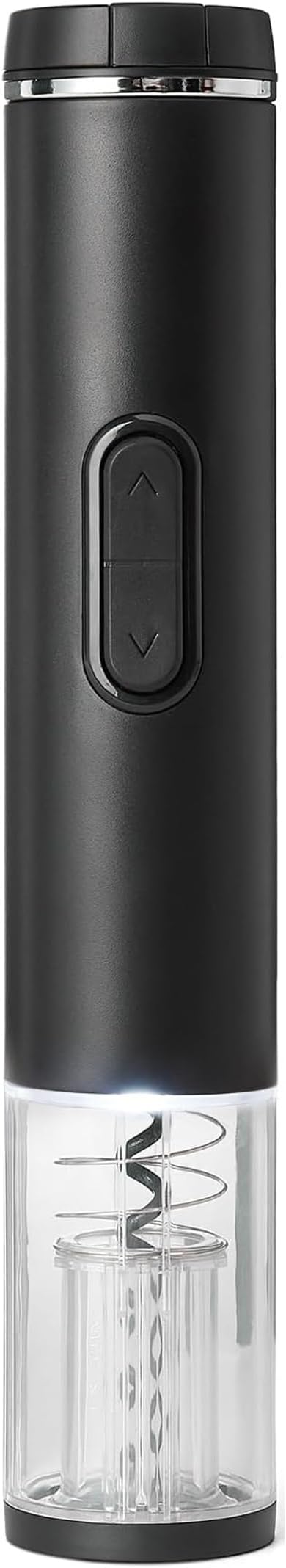 Amazon Basics - Abridor de vino eléctrico inalámbrico con cortador de aluminio, funciona con pilas, negro, 54 x 48 x 270 mm (L x An x Al)