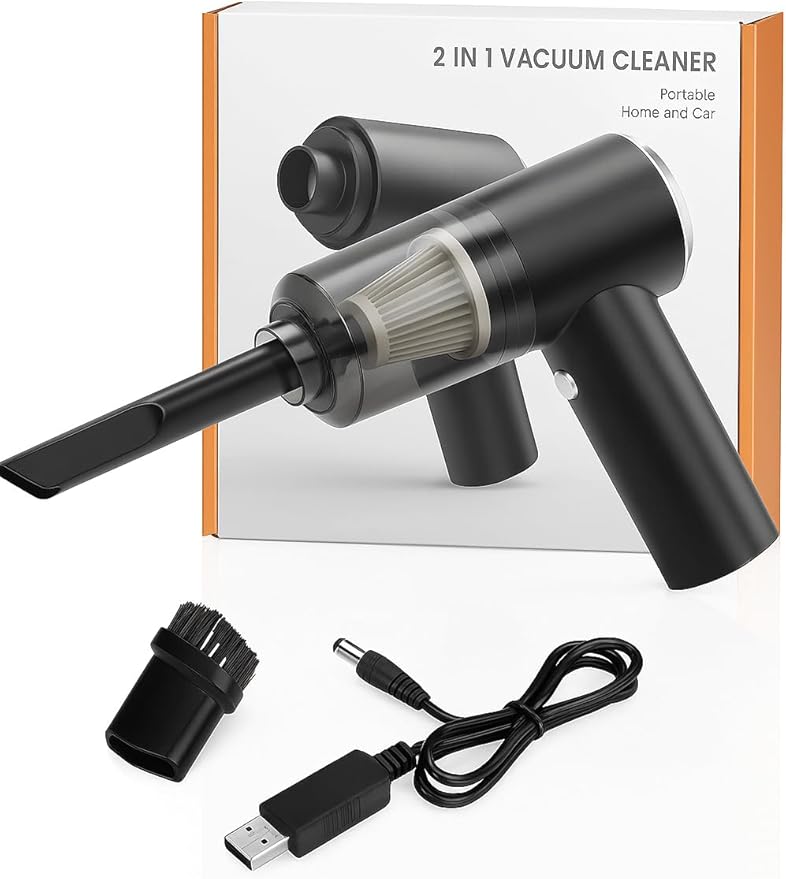 1 TO 1 MARKET Mini Aspirador sin Cable. Aspiradora de Mano .Potente 6000 PA, hogar, Coche, pelos de Mascotas, teclados. Carga USB Dispone de 30 Minutos de autonomía. Aspiradoras. Accesorios Coche.