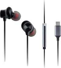 Panasonic RP-TCM225DEK Auricolari USB-C, Auricolari In-Ear, Cuffie con Cavo con Microfono e Telecomando Integrati, Bassi Potenti, Taglia Personalizzabile, Cavo da 1,2m, Nero
