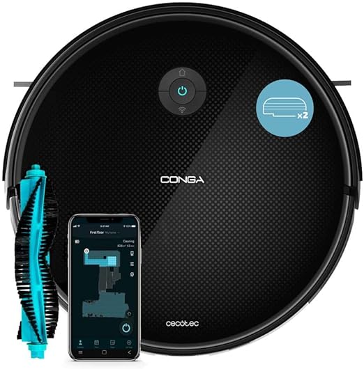 Cecotec Robot aspirador Conga 2499 Ultra X-Treme con tecnología giroscópica, friega, aspira y barre a la vez, 2100 Pa, 3 L, WiFi y Bluetooth