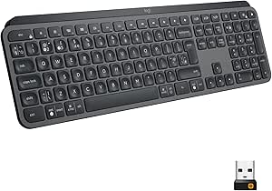Logitech MX Keys Advanced Teclado Inalámbrico, Bluetooth, Clara Respuesta Táctil, Retroiluminación, USB-C, PC/Mac/Portátil, Windows/Linux/iOS/Android, Disposición QWERTY Español - Negro