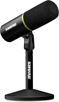 Shure MV6 Microfono par Juegos, Micrófono USB dinámico para PC para Juegos y Streaming - Soporte de Sobremesa de Base Redonda, Cancelación de Ruido de Fondo, Tap-to-Mute, 3.5mm Salida