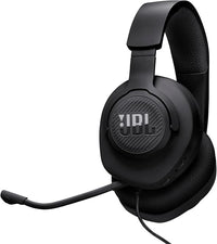 JBL Quantum 100M2 cascos circumaurales para gaming, JBL QuantumSOUND Signature, cable de audio de 3.5 mm, compatibles con múltiples plataformas, micrófono desmontable, función de silencio, negro