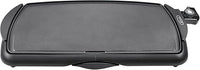 bella Plancha Eléctrica de Cerámica de Titanio Antiadherente, Gran Superficie de Cocción Sumergible y Bandeja Grasa Extraíble, Temperatura Regulable, Sin PTFE y PFOA, 27cm x 51cm, Negro