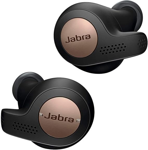 Jabra Elite Active 65t, Auriculares Deportivos Bluetooth con Cancelación Pasiva de Ruido y Sensor de Movimiento, Auténticas Llamadas Inalámbricas y Música, Negro Cobre