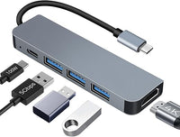 Hub USB C HDMI 4K PD 100W Adaptador, 5 en 1 Docking Station USB C, Dock Station Hub USBC Compatible para MacBook Pro/Air, iPad Pro, iMac, iPhone 15 16 Pro/Pro MAX