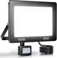 Thumbnail for YIQIBRO Foco LED con Sensor de Movimiento 100W, 10000LM 6500K Luz con Sensor de Movimiento, IP67 Impermeable Focos Exterior, Luces LED para Jardin Terraza Garaje Entrada