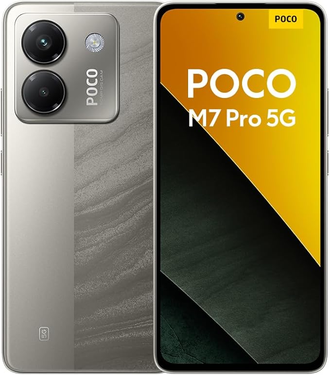 XIAOMI POCO M7 Pro 5G - Smartphone de 12+256GB, Cámara de 50 MP Sony con OIS, Pantalla AMOLED de 6,67" 120 Hz, Carga Turbo de 45W, Cargador no Incluido, Plata (Versión ES)