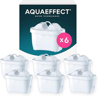 AQUAEFFECT MAX+ Cartuchos de Filtro de Agua (6) - Compatible con las Jarras Ovaladas Brita ®