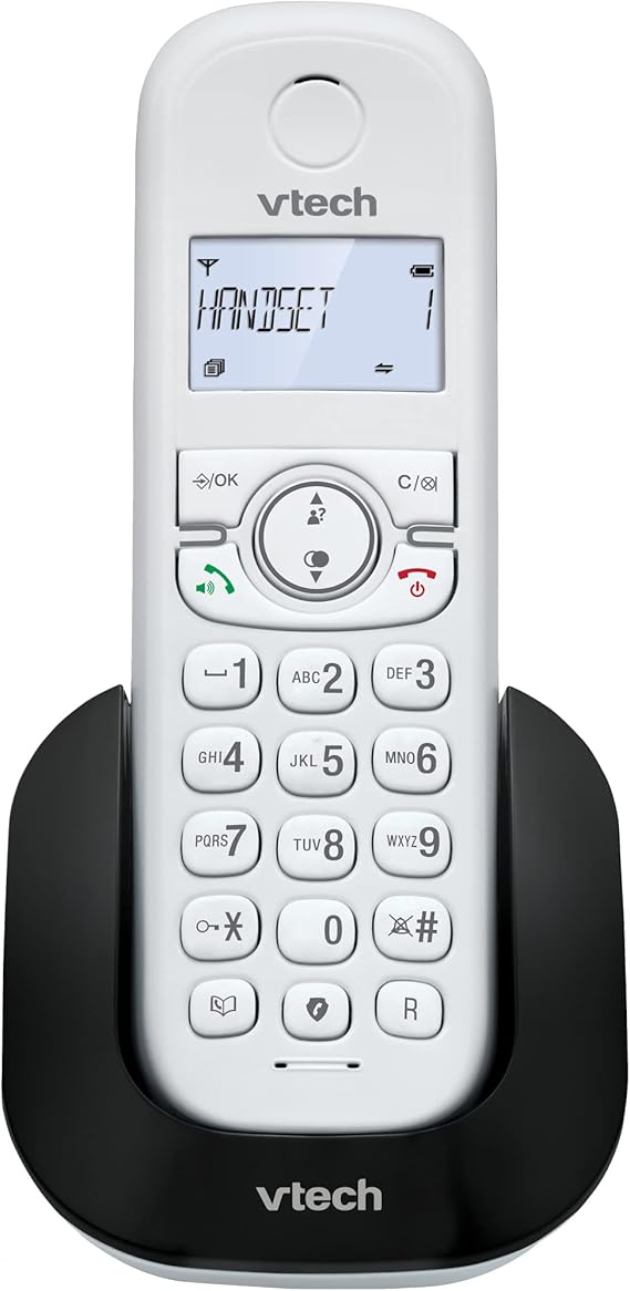VTech CS1500 Teléfono Inalámbrico Casa DECT con Manos Libres, Teléfono Fijo Casa para Mayores, Doble Carga, Bloqueo de Llamadas, Identificador de Llamada, Pantalla Retroiluminada y Teclado, Modo Eco
