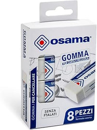 OSAMA - Gomme da Cancellare Set da 8 Pezzi per Cancelleria Scuola Ufficio Università e Cartoleria, Gomma da Cancellare per Materiale Scolastico e Cose per la Scuola, Gomma Matita Rifinisce Nitidamente