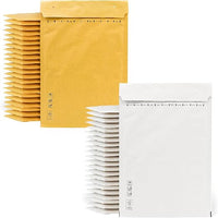 Lot de 50 enveloppes matelassées pour envoi, enveloppes à bulles, couleur kraft et blanc, différentes tailles, m-office (150 x 220 mm, 50 unités)