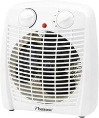 Thumbnail for Bestron Calefactor, Termoventilador con 2 niveles de potencia, incl. protección antivuelco y contra sobrecalentamiento, para habitaciones de hasta 20 m², 2000 vatios, color: blanco