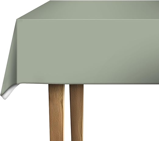 d-c-fix mantel hule mesa PVC-free Verde Salvia - antimanchas resinado impermeable moderno - plastico - para interior y exterior - 110 cm x 140 cm rectangular