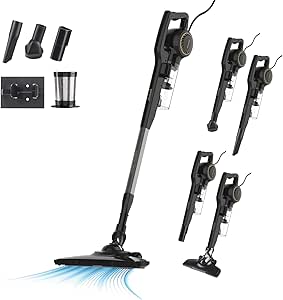 Taurus Homeland Endless - Aspirador ciclónico vertical 3 en 1: escoba, de mano y con lanza, cable de 6 m, 600 W, zapata apta para todas las superficies, negro