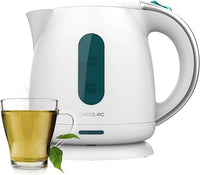 Cecotec Hervidor de Agua, 1 L Capacidad, Thermosense 140 White, 2200W, Calentamiento Rápido, Filtro Antical, Libre de BPA y Otros Tóxicos, Base con Giro de 360º, Recipiente sin Cables