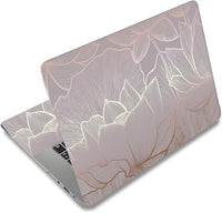 SUPERDANT Adhesivo para portátil con líneas doradas de loto universal para PC portátiles de 12, 13, 13.3, 14, 15, 15.4, 15.6 pulgadas. Funda de vinilo removible con protector de diseño floral para