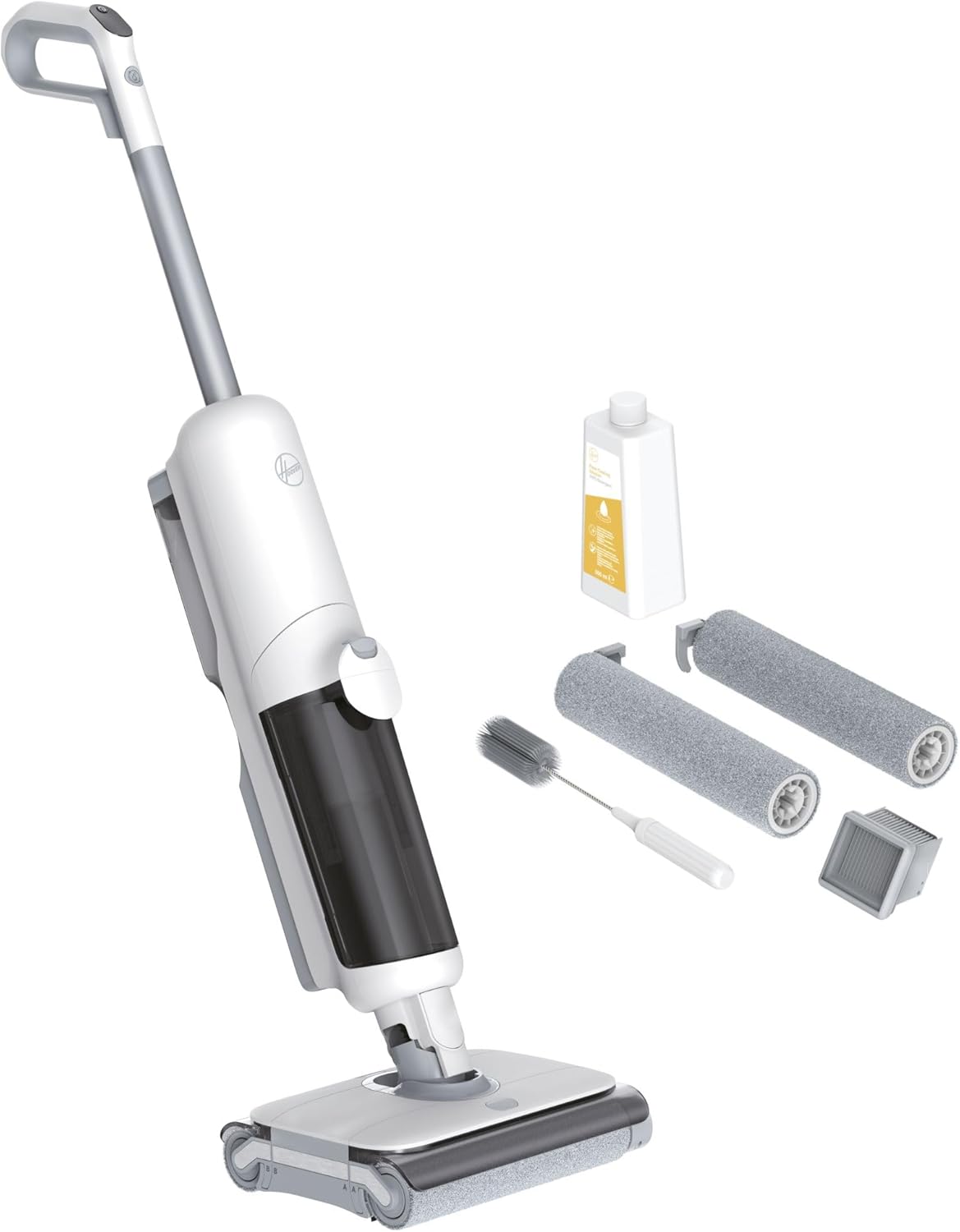 Hoover HW5 Wet and Dry – Aspirador en seco y húmedo, sin Cable, función de fregado, Motor de Alta Potencia, Sistema de Doble Rodillo, 3 Modos, autolimpieza, Aspirador/fregona 2 en 1, 230 W [HW500]