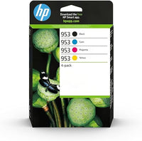 HP 953 6ZC69AE, Negro, Cian, Magenta y Amarillo, Cartuchos de Tinta Originales, Pack de 4, para impresoras OfficeJet Pro Serie 8200, 8700 y 7700