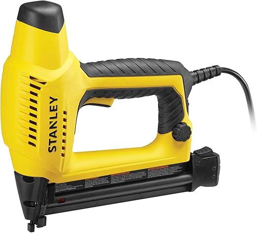STANLEY Clavadora Eléctrica Easy Load, Mecanismo Antibloqueo, Ajuste de Potencia, Mango Ergonómico y Cabezal Blando, Gatillo de Seguridad, Para 5 Tamaños de Clavos, 6-TRE650