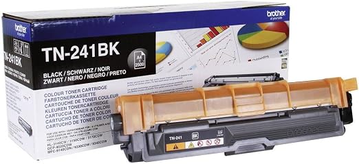 Brother TN241BK Cartucho de tóner negro para las impresoras HL3140CW, HL3150CDW, HL3170CDW, DCP9015CDW, DCP9020CDW, MFC9330CDW, MFC9140CDN y MFC9340CDW