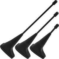 AERZETIX - Juego de 3 Antenas Ficticias Decorativas 175/132/91mm Autoadhesivas - Tuning Carrocería Coche Aleta Techo Exterior Decoración - en Plástico - Color Negro