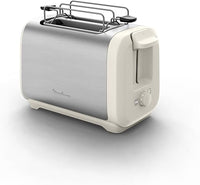 Moulinex Subito, tostadora 2ranuras y calentador de panecillos, tuesta más rápido, menor consumo, diseño moderno, blanco y acero inoxidable, LT5S1AE0