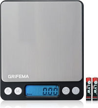 GRIFEMA - Báscula De Cocina Con Pantalla LCD, Digital, Balanza Con Tapa, Acero Inoxidable (Exclusivo En Amazon), 0.01 - 500 g