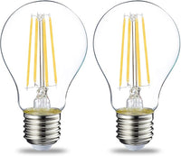 Amazon Basics LED-Leuchtmittel, Edison-Sockel E27, 7 W (entspricht 60-W-Glühbirne), WarmBlanco, nicht dimmbar, klares Filament, 2er-Pack