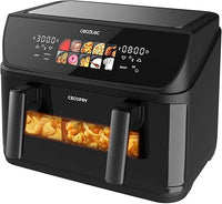 Cecotec Freidora de Aire sin Aceite de 10L con Doble Resistencia, Plancha, Grill, Air Fryer Cecofry&Grill Duoheat 10000. 2800W, Pared Divisoria Móvil, Temperatura Regulable 40-200°C, 10 Menús