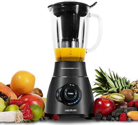 Cecotec Batidora de Vaso Power Black Titanium 2500MAX Smart. 2500W Maxima Potencia, Jarra Termorresistente 1,8L, 3 Programas, Cuchilla de 6 Hojas, Recubrimiento de Titanio Negro, Filtro Licuados