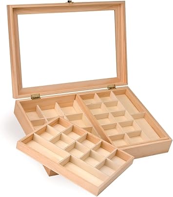 Glorex 341-Joyero de Madera de Pino con Cierre metálico Aprox. 40 x 28 x 75 cm para Guardar Joyas con Seguridad, Color Nature (6 2003 341)