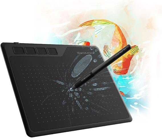 GAOMON S620 6,5 X 4 Pulgadas Tableta Gráfica, Lápiz Pasivo 8192 Niveles, 4 Teclas Express, para Arte Digital, Pintura, OSU, Compatible con Windows Y Mac