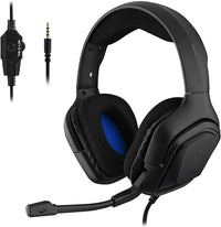 The G-Lab Korp Cobalt Auriculares Gaming - Auriculares estéreo, Ultra Ligero, Auriculares con Micrófono, Jack de 3.5 mm para PC, PS4, PS5, Xbox One, Mac, Tablet PC, Switch, Smartphone (Negro)