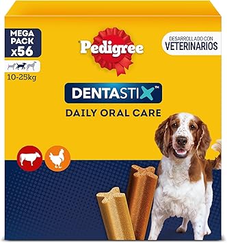 Pedigree Dentastix Snack Dental para la Higiene Oral de Perros Medianos (1 Pack de 56ud)