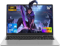 FUNYET Ordenador Portátil de 16 Pulgadas 16 GB + 1 TB SSD Procesador 12ª generación N95 (hasta 3,4 GHz), FHD 1920 x 1200, 5+2.4G WiFi, USB 3.0, Bluetooth 5.0, HDMI, Rotación de 180° Gary