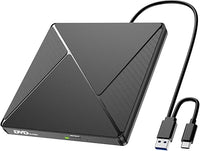 Lector CD DVD Externo, Grabadora CD DVD Unidad Externa con USB 3.0 y USB-C, Unidades Portátil CD/DVD /-RW/ROM Estable para PC/Portátiles/Windows 11/10/8/7/XP/Vista/Linux/MacOS
