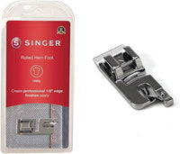 Singer Rolled Foot para Low-Shank Machines, 1/8 Inch Hem, Light to Medium Weight Fabrics, Couch Over Narrow Cord-Sewing Made Easy Nähfuß, plata