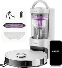 Thumbnail for Eureka E20 EVO Plus Robot Aspirador y Fregasuelos 10000 Pa con Base Autovaciado, Navegación Láser, Duración de Batería 180 Min, Aspiradora Inteligente Antienredo para Suelos Duros, Alfombras, Pelo