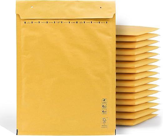 Lot de 10 enveloppes matelassées pour envoi, enveloppes à bulles, couleur kraft, différentes tailles, enveloppes d'expédition à bulles m-office (100 x 165 mm, 10 unités)