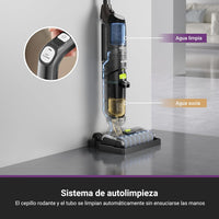 Thumbnail for EUREKA NEW400 Aspirador Escoba sin Cable en Seco y Húmedo Inalámbrico,Ligero, Aspiradora y Fregona sin Cable Inteligente, Autolimpieza,Autonomía 30 mins,Tanque Doble,Suelos Duros, Pelo de Mascotas