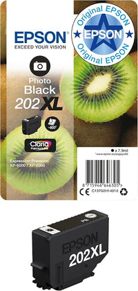 Epson 202XL Photo Black Kiwi High Yield Genuine, Claria Premium Ink Cartridge,XL High Capacity