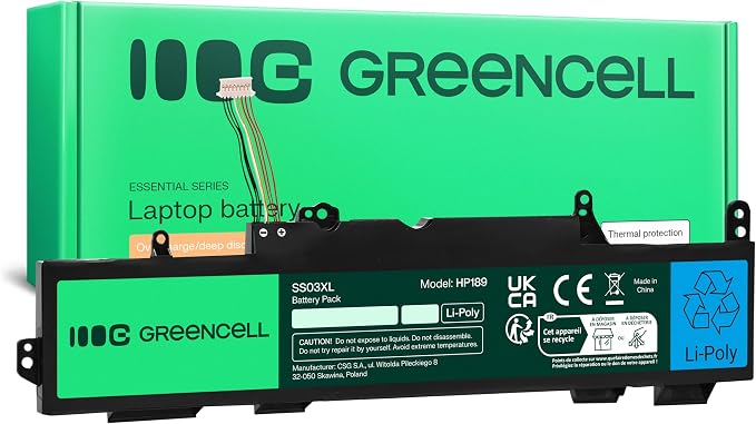 Green Cell SS03XL HSTNN-DB8J Batería para HP EliteBook 735 G5 G6 745 830 836 840 846 mt44 mt45 ZBook 14u Portátil (4100 mAh, 11.4 V, Color Negro)